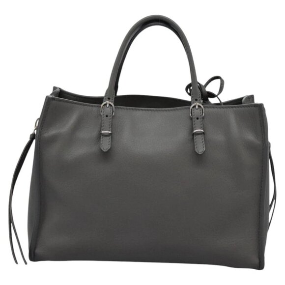 BALENCIAGA Paper Mini Hand Bag Leather Gray 370926 Auth PP323AM - Picture 3 of 16